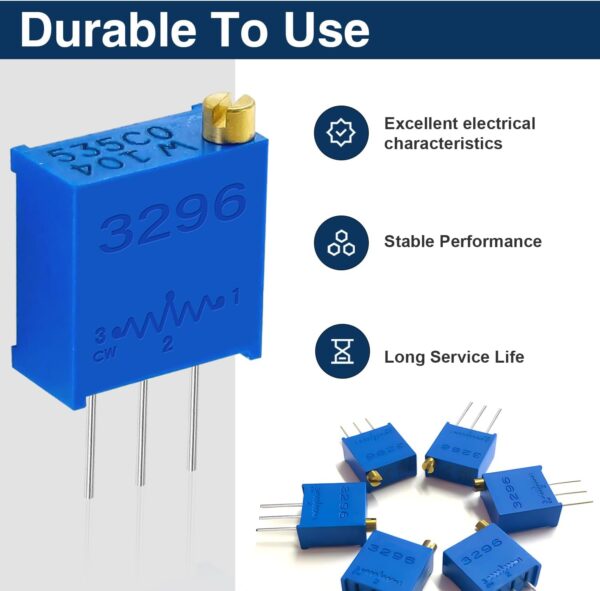 3296w multiturn trimmer potentiometer kit, 12 values from 100Ω to 500kΩ (60pcs) – ideal for precision circuit adjustment, pcb repair, and diy electronics projects