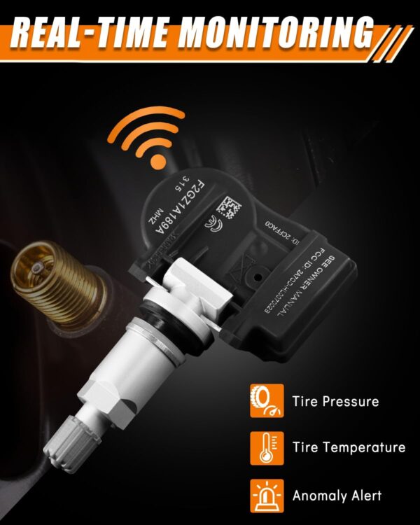 upgraded f2gz1a189a tpms sensor fit for: ford f150 explorer fusion edge for: mustang ranger for: lincoln mkz mkx continental 2016 2021 tire pressure monitoring f2gz 1a189 a black (set of 4)