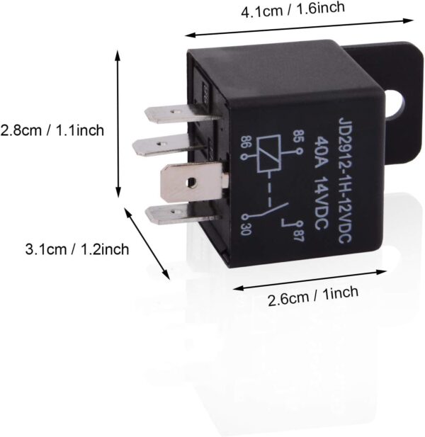 ehdis car relay 4 pin 12v 40amp spst model no.: jd2912 1h 12vdc 40a 14vdc, auto switches & starters,pack of 2