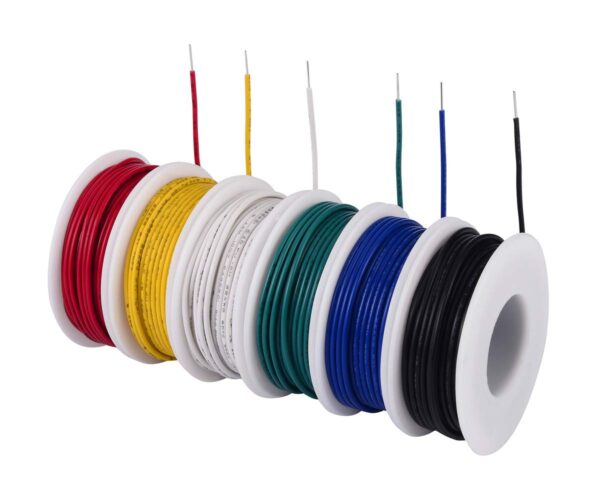 22 awg wire solid core hookup wires 6 different colored breadboard wires 30ft or 9m each, 22 gauge electronic wire pvc (od: 1.60mm) arduino wires