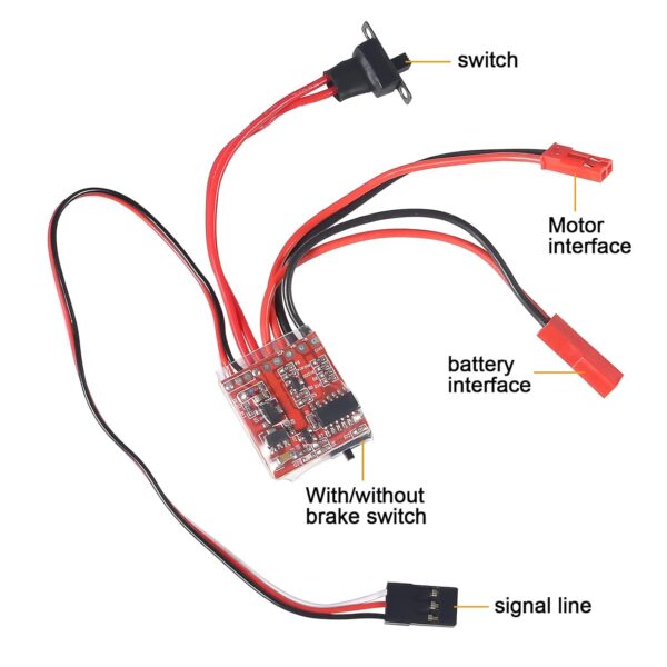 4 pcs mini rc 20a brushed esc motor speed rc esc 2khz forward reverse brush brake rc 2s for controller boat rc car tank