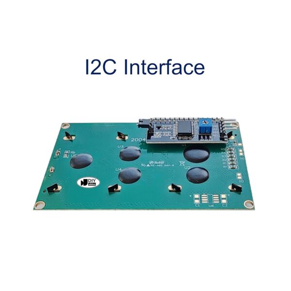 lcd 2004 i2c (twi) 20x4 display module with blue backlight, adjustable contrast, compatible with arduino uno r3 r4, esp32, esp8266, raspberry pi, tutorials included