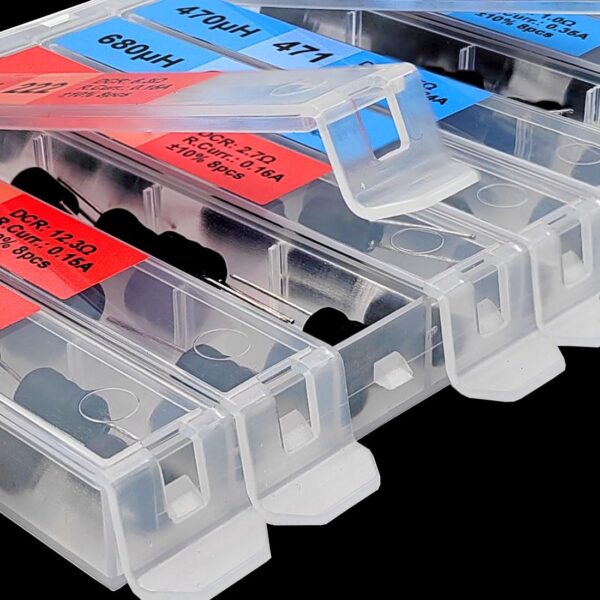 eeeee 20 values 160 pcs inductor kit 1uh to 10 mh dip radial power choke inductors assortment kit copper coil rated current dc resistance individual compartment