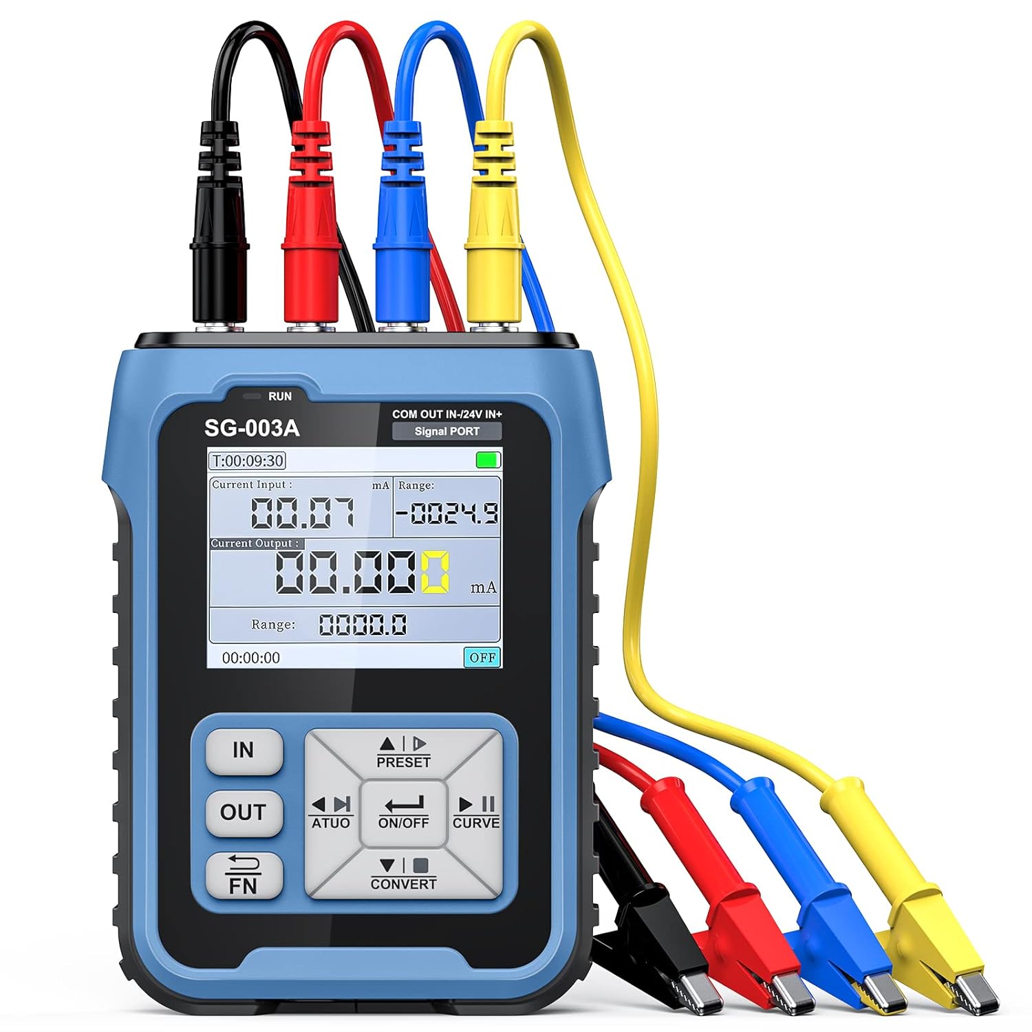 riiai upgraded 4 20ma 0 24v current signal generator, current voltage adjustable analog simulator, real time curve, multiple signal types, 3000mah usb rechargeable, preset value, for plc testing