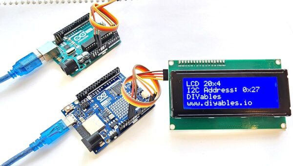 lcd 2004 i2c (twi) 20x4 display module with blue backlight, adjustable contrast, compatible with arduino uno r3 r4, esp32, esp8266, raspberry pi, tutorials included