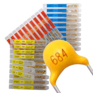 eeeee 30 value 300 pcs multilayer monolithic ceramic capacitor assortment kit 10pf－10uf individual box lid pf nf uf (300 pcs)