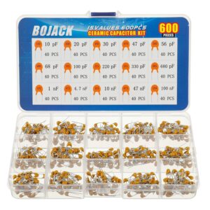 bojack 15 type values 600pcs ceramic capacitor assortment kit capacitors from 10pf to 100nf in a box