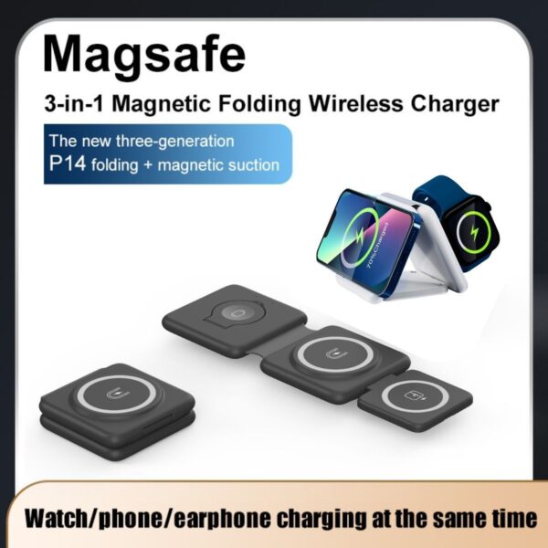 Folding Magnetic Suction Wireless Charger 3-in-1 - Image 4