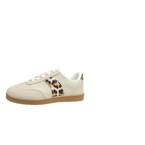 Round Toe Lace-up Vintage Leopard Print German Training Shoes - Image 3