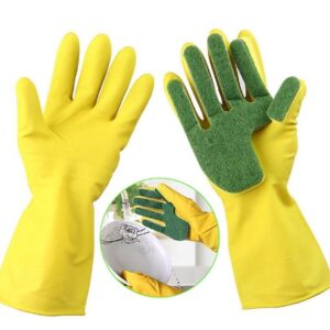 1 Pair Creative Home Washing Cleaning Gloves Garden Kitchen Dish Sponge Fingers Rubber Household Cleaning Gloves for Dishwashing