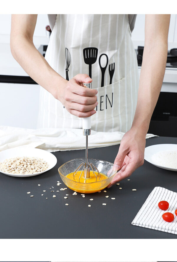 Semi-automatic Stainless Steel Egg Beater Whisk Hand Pressure Rotating Manual Mixer Egg Tools Cream Stirrer Kitchen Accessories - Image 9