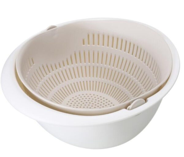 Double-Dish Sink Drain Basket Kitchen Panning Wash Fruit Basket - Image 7
