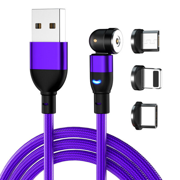 Data Cable 540 Degree Blind Suction Round Magnetic Charging Cable Three-in-one Bent Magnetic Cable - Image 10
