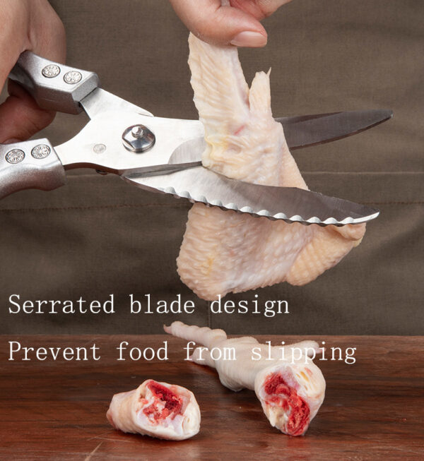 Kitchen Multifunctional Scissors Stainless Steel Chicken Bone Cleaver Knife Meat Fruit Boning Fish Scissors Scale Clean Scissors - Image 10