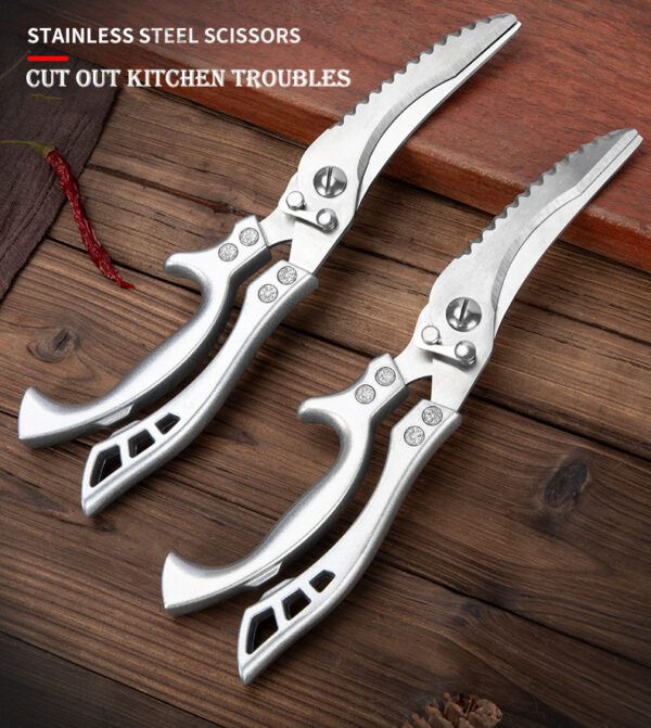 Kitchen Multifunctional Scissors Stainless Steel Chicken Bone Cleaver Knife Meat Fruit Boning Fish Scissors Scale Clean Scissors - Image 5