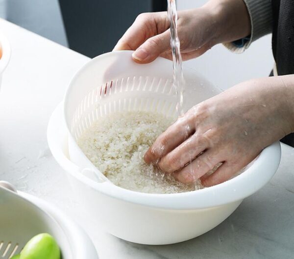 Double-Dish Sink Drain Basket Kitchen Panning Wash Fruit Basket - Image 9