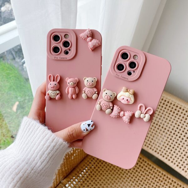 Women's Fashion Three-dimensional Doll Bear Decorative Phone Case Protective Cover - Image 2