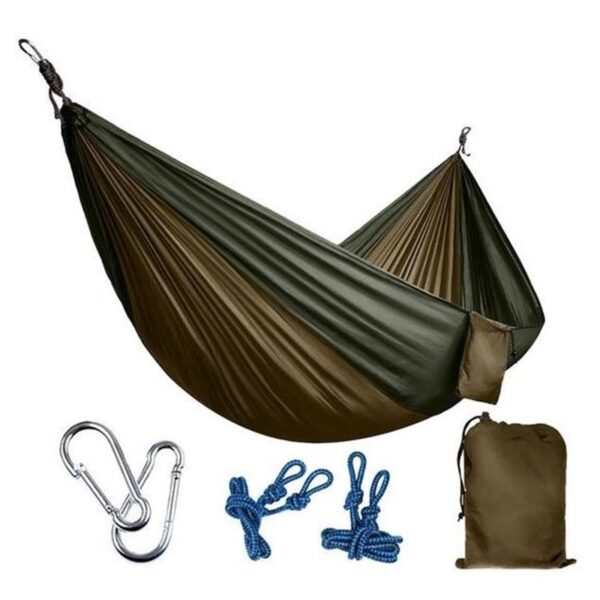 Backpacking Hammock - Portable Nylon Parachute Outdoor Double Hammock - Image 3