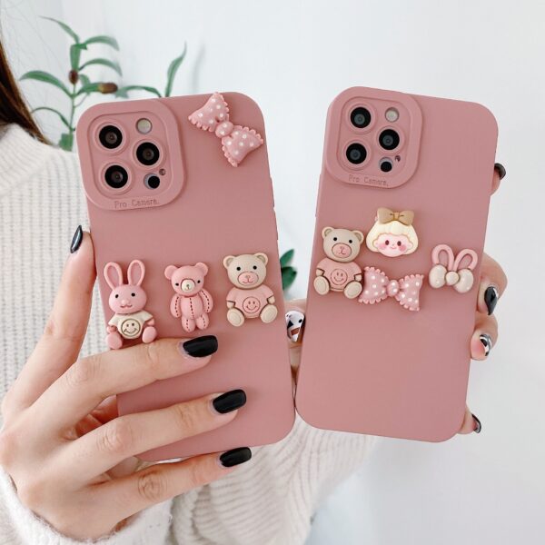 Women's Fashion Three-dimensional Doll Bear Decorative Phone Case Protective Cover - Image 3