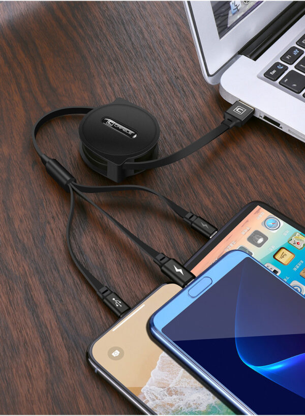Telescopic three-in-one charging line mobile phone multi-function multi-head - Image 4