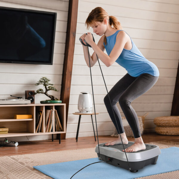 1Pc Vibration Exercise Machine With Resistant Bands Remote Control Whole Body Vibration Platform Workout Equipment Home Fitness Training Equipment For Weight Loss Fat Burner - Image 2