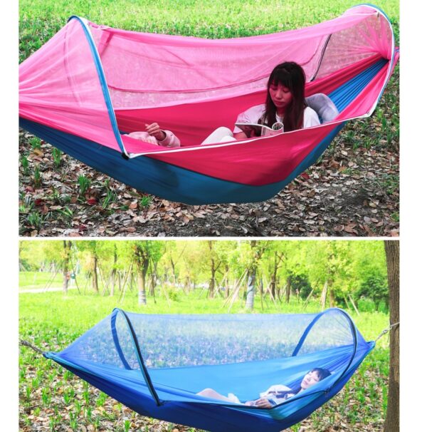 2 Person Portable Outdoor Mosquito Parachute Hammock - Image 3