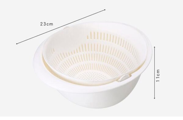Double-Dish Sink Drain Basket Kitchen Panning Wash Fruit Basket - Image 2