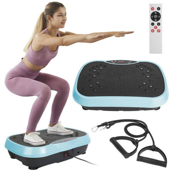 1Pc Vibration Exercise Machine With Resistant Bands Remote Control Whole Body Vibration Platform Workout Equipment Home Fitness Training Equipment For Weight Loss Fat Burner - Image 10