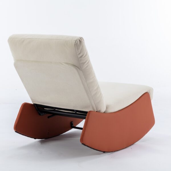 Modern Rocking Chair Recliner, Comfy Rocker Nursery Chair With Footrest, Accent Reading Chair, Uphol - Image 9