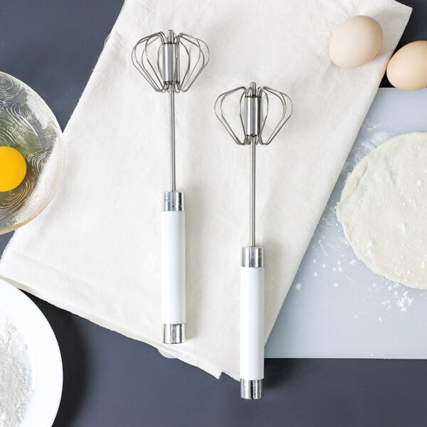 Semi-automatic Stainless Steel Egg Beater Whisk Hand Pressure Rotating Manual Mixer Egg Tools Cream Stirrer Kitchen Accessories - Image 3