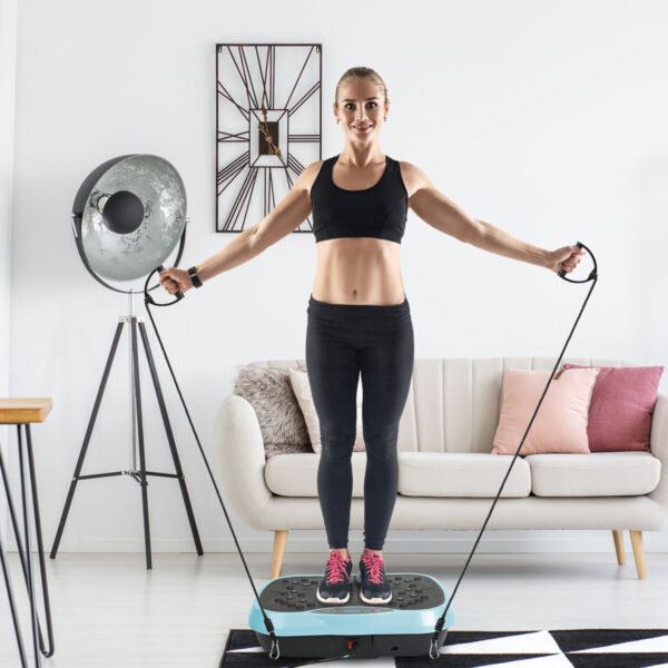 1Pc Vibration Exercise Machine With Resistant Bands Remote Control Whole Body Vibration Platform Workout Equipment Home Fitness Training Equipment For Weight Loss Fat Burner - Image 3