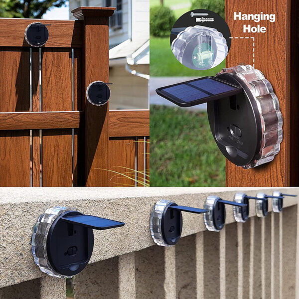 Garden Fence Lighting Solar Wall Light Home Decor Round Solar Lamp  Led - Image 6