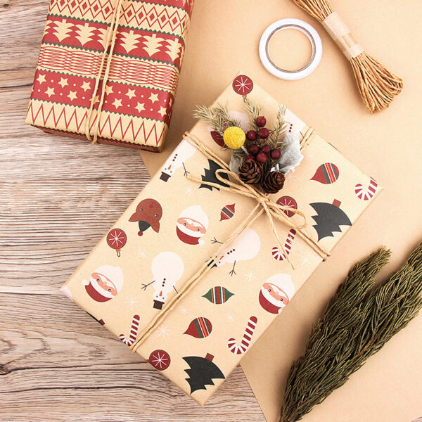 Vintage Christmas Kraft Wrapping Paper Christmas Gift Wrapping Paper - Image 3