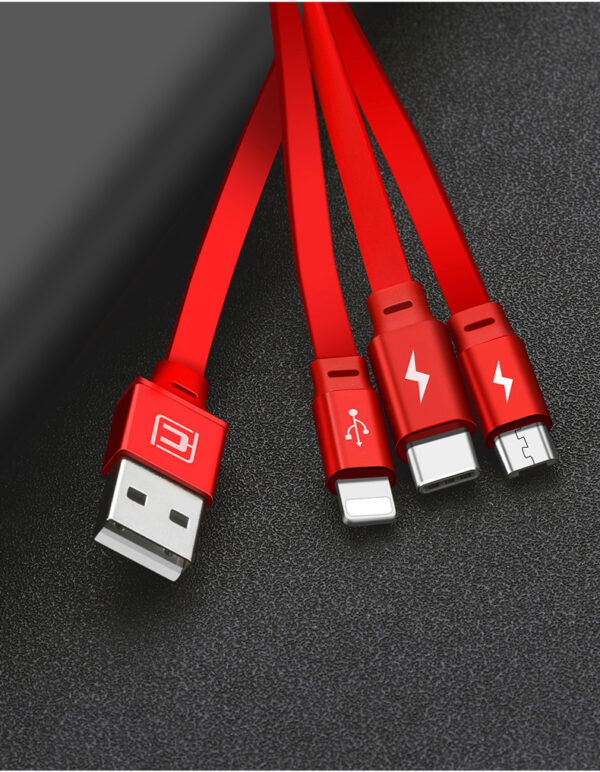 Telescopic three-in-one charging line mobile phone multi-function multi-head - Image 3