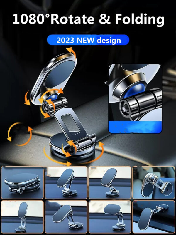 Rotate Metal Magnetic Car Phone Holder Foldable Universal Mobile Phone Stand Air Vent Magnet Mount GPS Support - Image 6