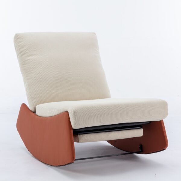 Modern Rocking Chair Recliner, Comfy Rocker Nursery Chair With Footrest, Accent Reading Chair, Uphol - Image 6
