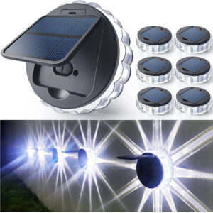 Garden Fence Lighting Solar Wall Light Home Decor Round Solar Lamp  Led