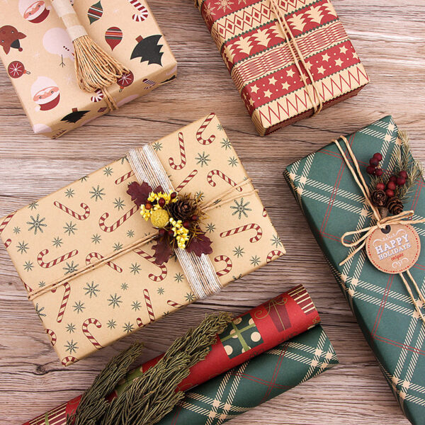 Vintage Christmas Kraft Wrapping Paper Christmas Gift Wrapping Paper - Image 6
