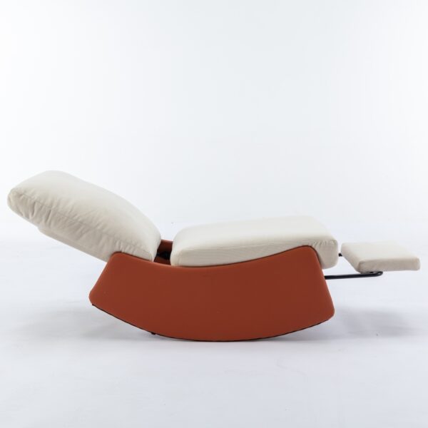 Modern Rocking Chair Recliner, Comfy Rocker Nursery Chair With Footrest, Accent Reading Chair, Uphol - Image 4